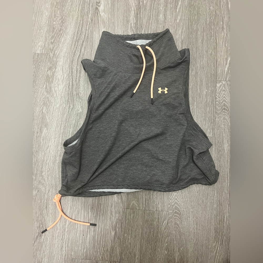 Under Armour Women's Charcoal Tank Top with Orange Accents - Picture 3 of 7